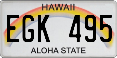 HI license plate EGK495