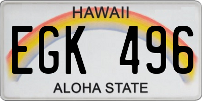 HI license plate EGK496