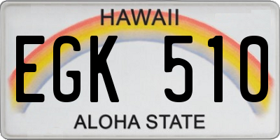 HI license plate EGK510