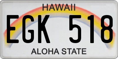HI license plate EGK518