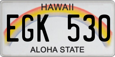 HI license plate EGK530