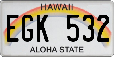 HI license plate EGK532