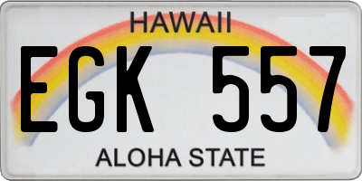HI license plate EGK557