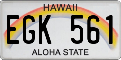 HI license plate EGK561