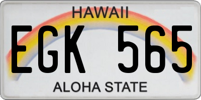 HI license plate EGK565