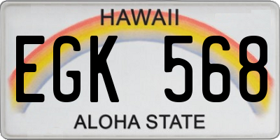 HI license plate EGK568
