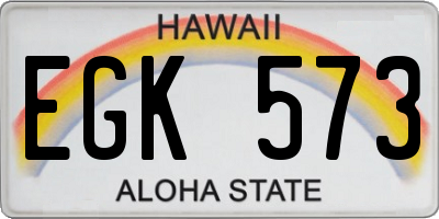 HI license plate EGK573