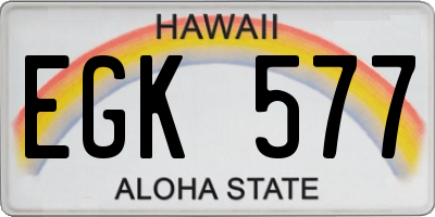 HI license plate EGK577