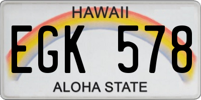 HI license plate EGK578