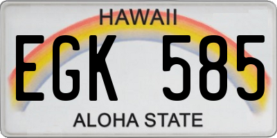 HI license plate EGK585