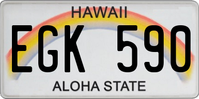 HI license plate EGK590