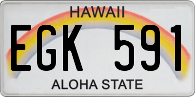 HI license plate EGK591