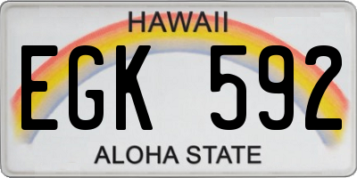 HI license plate EGK592