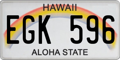 HI license plate EGK596