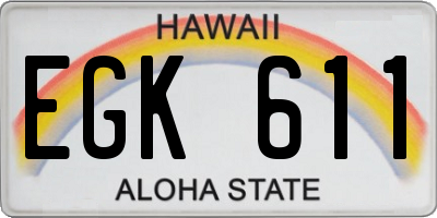 HI license plate EGK611