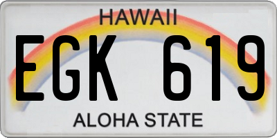 HI license plate EGK619