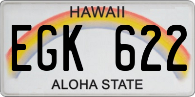 HI license plate EGK622