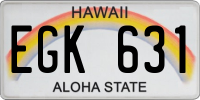 HI license plate EGK631