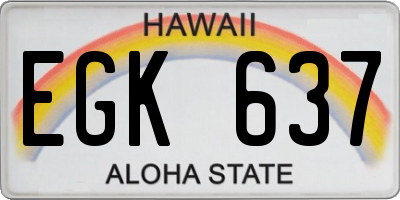 HI license plate EGK637