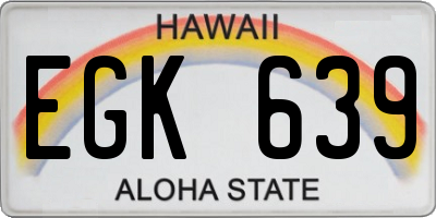 HI license plate EGK639