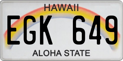 HI license plate EGK649