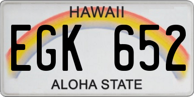 HI license plate EGK652