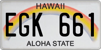 HI license plate EGK661