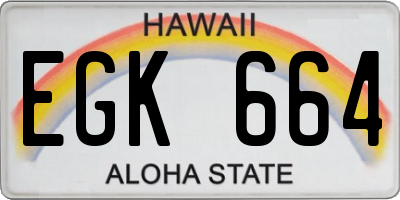 HI license plate EGK664