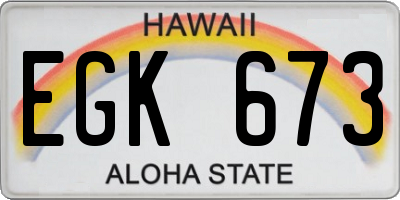 HI license plate EGK673