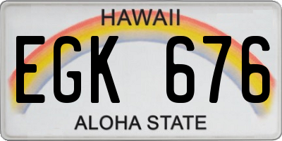 HI license plate EGK676