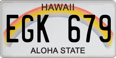 HI license plate EGK679