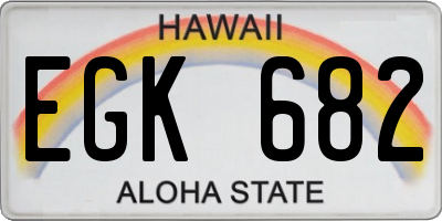 HI license plate EGK682