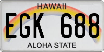 HI license plate EGK688