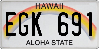 HI license plate EGK691