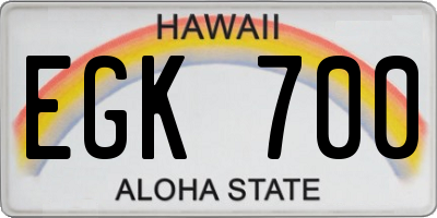 HI license plate EGK700