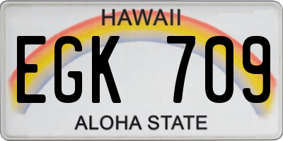 HI license plate EGK709