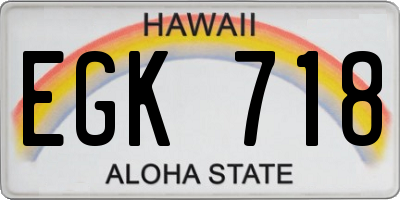 HI license plate EGK718