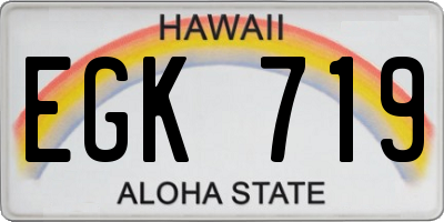 HI license plate EGK719