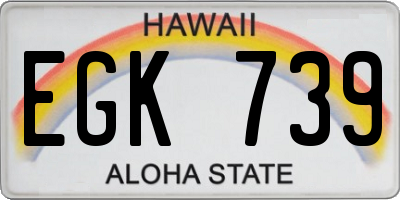 HI license plate EGK739