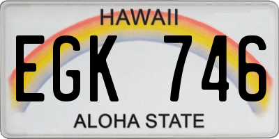 HI license plate EGK746