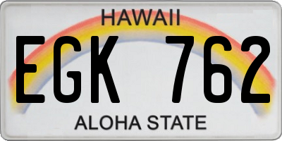 HI license plate EGK762
