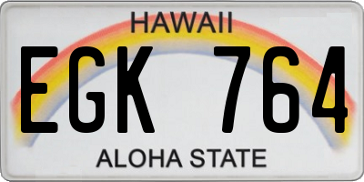 HI license plate EGK764