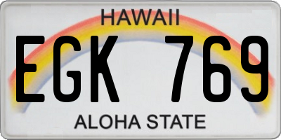 HI license plate EGK769