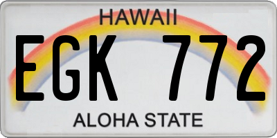 HI license plate EGK772
