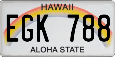 HI license plate EGK788