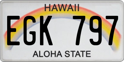 HI license plate EGK797