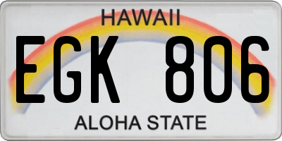 HI license plate EGK806