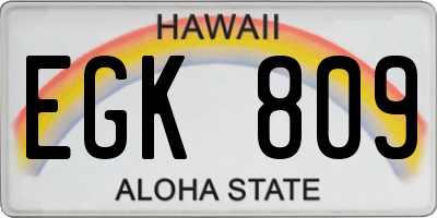 HI license plate EGK809