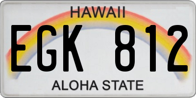 HI license plate EGK812