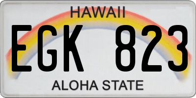 HI license plate EGK823